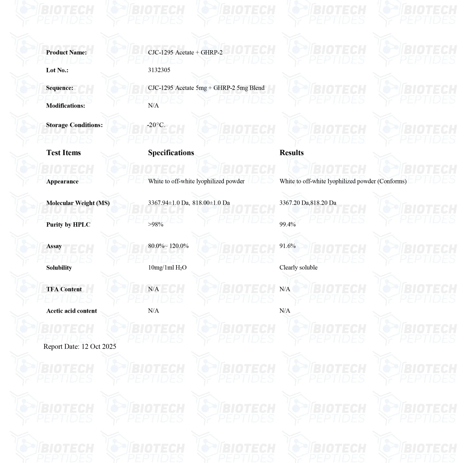 CJC-1295 & GHRP-2 Blend (10mg) 2 11 1