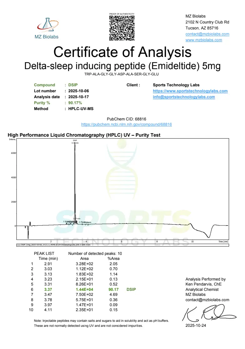DSIP 5 mg (Delta Sleep Inducing Peptide) 2 43 49 1