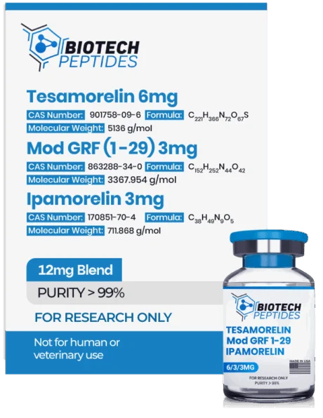Tesamorelin & CJC-1295 (Mod GRF 1-29) & Ipamorelin Blend (12mg) 1 b12 109
